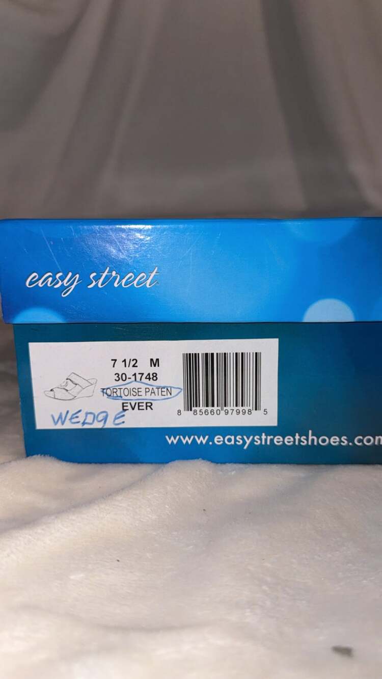Easy Street Ever Tortoise Patent Wedge Sandals